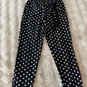 J. Crew Black and White Star Print Straight Leg Pants